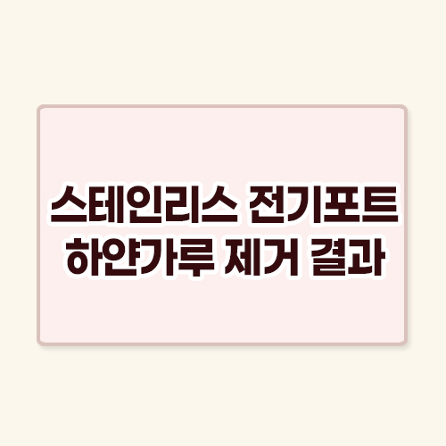 스테인리스 전기포트 하얀가루 제거 결과는? 배너