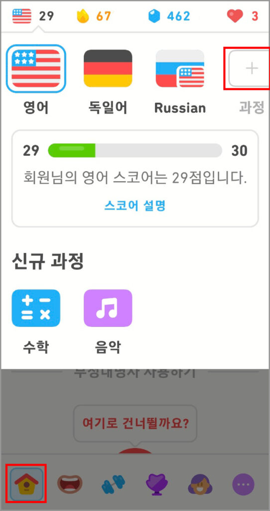 듀오링고 과정 추가