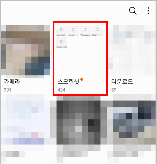 갤러리 폴더안에 스크린샷 폴더