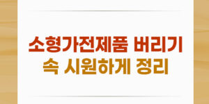 소형가전제품 버리기 방법 속 시원하게 정리