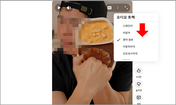 유튜브 쇼츠 오디오 트랙 팝업 선택 전